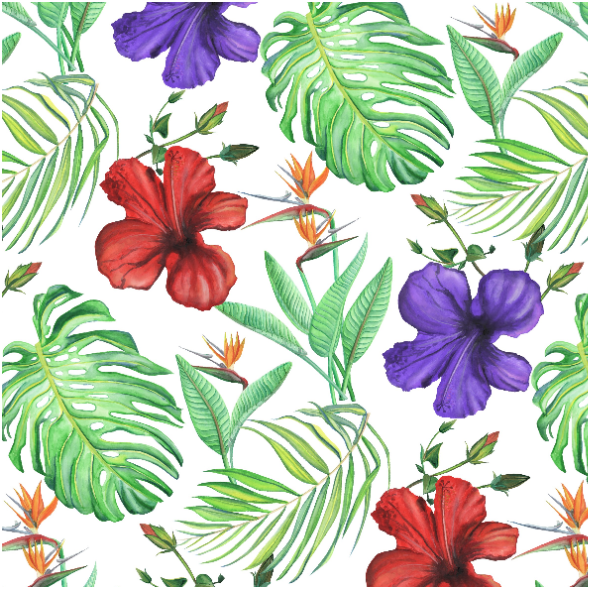 Fabric 17172 | Tropical Classic białe tło