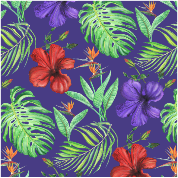 Fabric 17173 | Tropical Classic granatowe tło