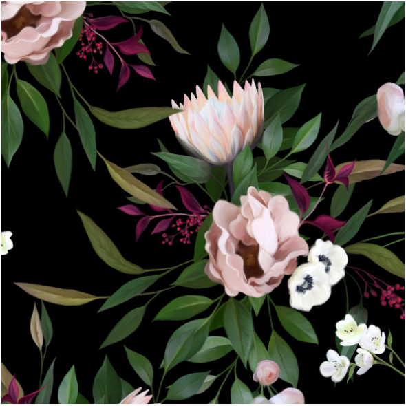 Fabric 17184 | Bouquet With a Protea