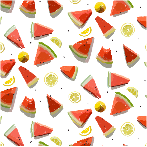 Tkanina 17198 | arbuz&cytryna/watermelon&lemon