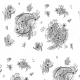 Tkanina 17339 | Czarno - białe Kwiaty 000