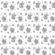 Fabric 17339 | Czarno - białe Kwiaty 000