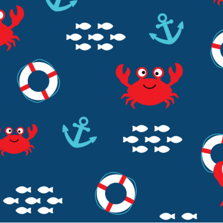 Tkanina 17384 | Crab & Lifebuoy