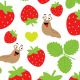 Tkanina 17403 | I Love Strawberries