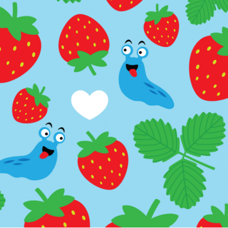 Tkanina 17404 | I Love Strawberries