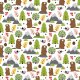 Tkanina 17412 | MARMOTS ON A MOUNTAIN GLADE