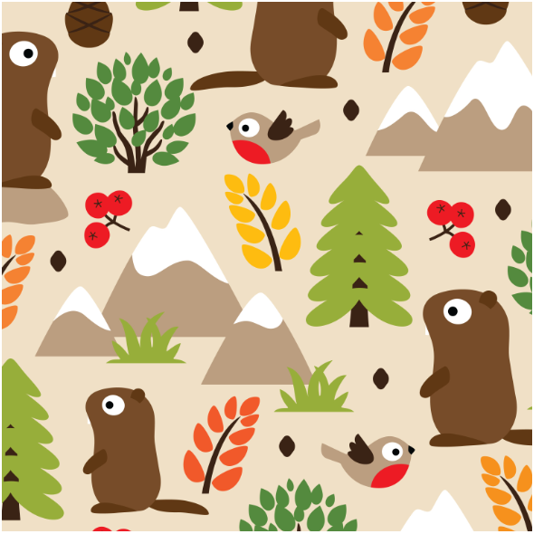 Fabric 17414 | MARMOTS ON A MOUNTAIN GLADE