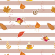 Tkanina 17441 | Autumn Vibes - tkanina z jesiennymi motywami, cieliste paski