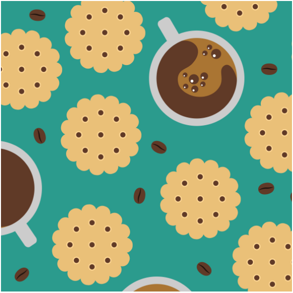 Tkanina 17489 | Coffee & Cookies