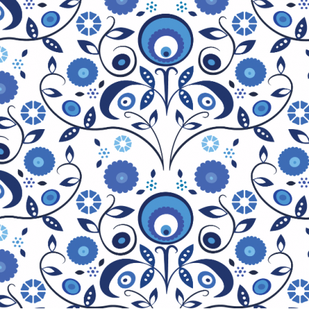 Fabric 1912 | Blue Wycinanki