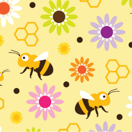 Tkanina 17571 | Bee & Flowers