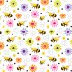 Tkanina 17572 | Bee & Flowers
