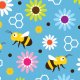 Tkanina 17573 | Bee & Flowers