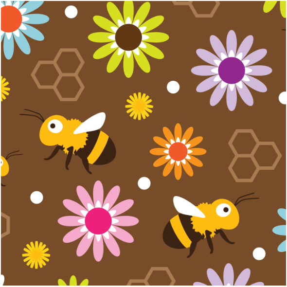 Fabric 17574 | Bee & Flowers