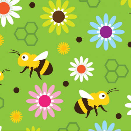Tkanina 17575 | Bee & Flowers