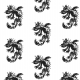 Tkanina 17678 | Dragon 4 white-black pattern
