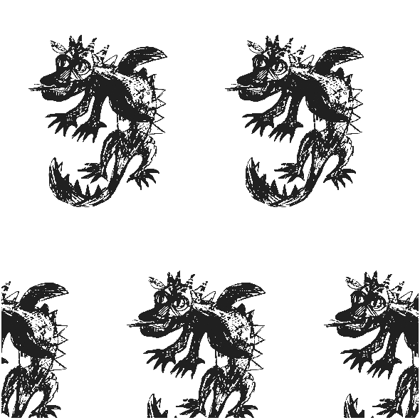 Tkanina 17679 | Dragon 5 white-black pattern