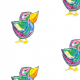 Fabric 17683 | Funny bird - pattern for kids