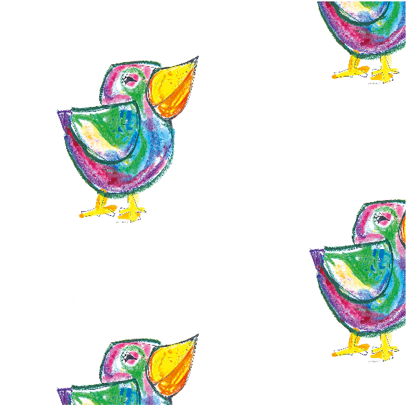 Fabric 17683 | Funny bird - pattern for kids