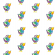 Fabric 17683 | Funny bird - pattern for kids