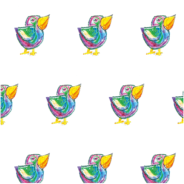 Tkanina 17685 | Funny bird 3- pattern for kids