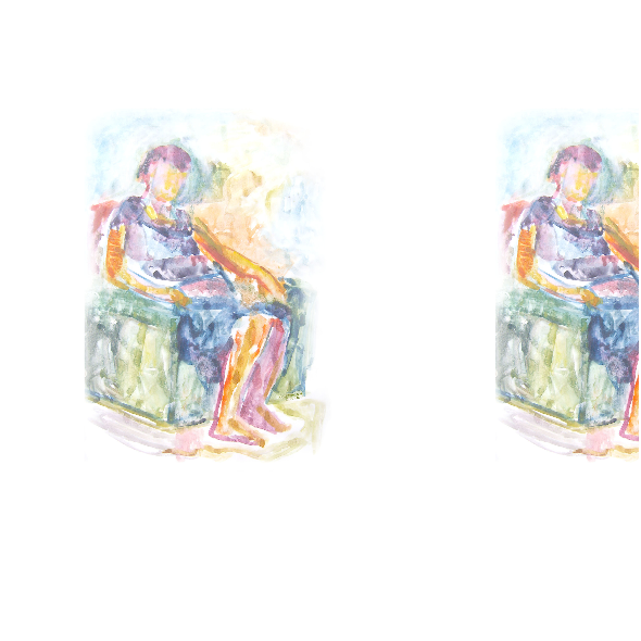 Tkanina 17691 | Sitting woman 4 - watercolour pattern