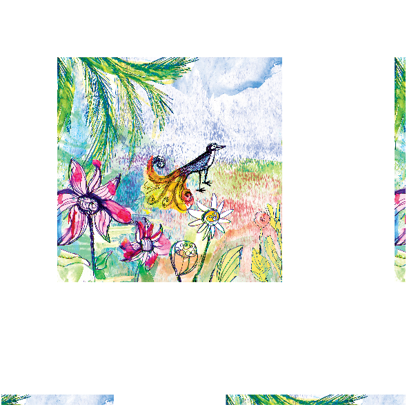 Tkanina 17752 | Paradise bird 2 watercolour pattern