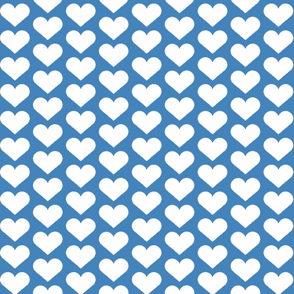Tkanina 1936 | hearts on blue