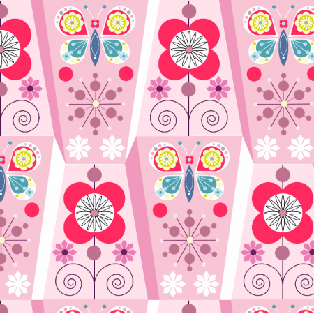 Fabric 1941 | flowers on pink