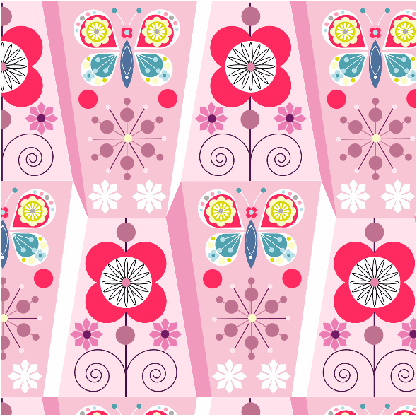 Fabric 1941 | flowers on pink