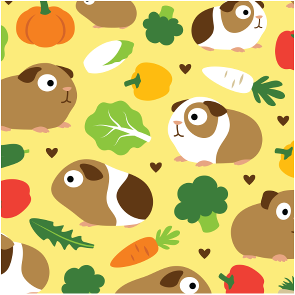 Fabric 17843 | GUINEA PIGS AND THEIR TREATS