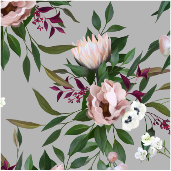 Fabric 17852 | BOUQUET WITH A PROTEA