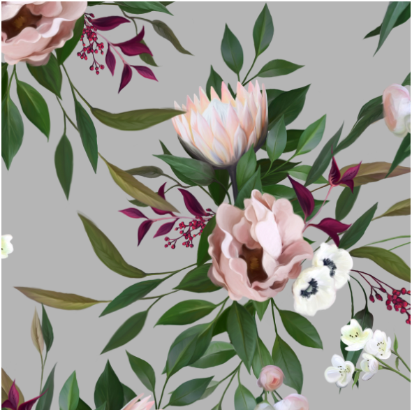 Tkanina 17852 | BOUQUET WITH A PROTEA