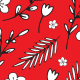 Tkanina 18013 | Doodle Flowers RED