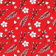 Tkanina 18013 | Doodle Flowers RED