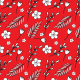 Tkanina 18013 | Doodle Flowers RED