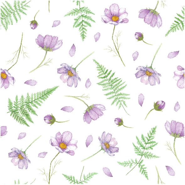 Tkanina 18038 | Kosmosy i paprocie