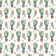 Tkanina 18040 | Kaktusy i kwiatki
