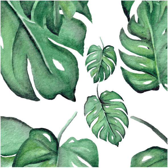Fabric 18041 | Zielone monstery na białym tle