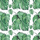 Fabric 18041 | Zielone monstery na białym tle