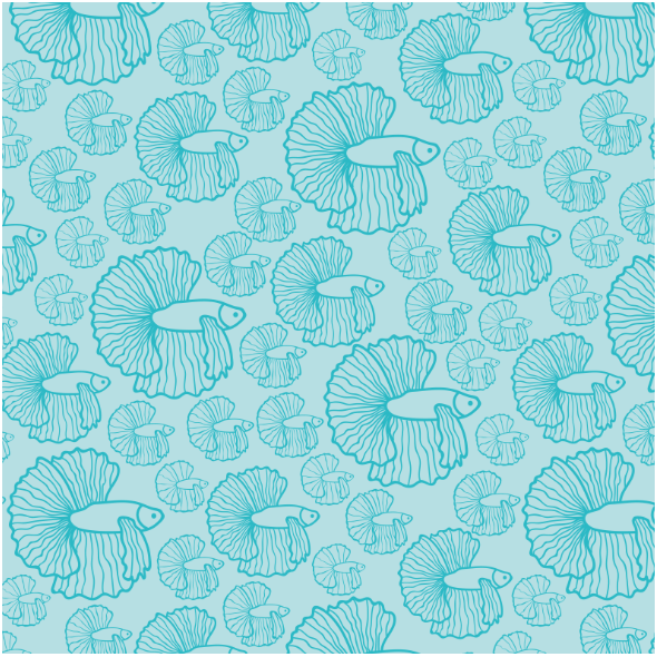 Tkanina 18095 | shoal of fish