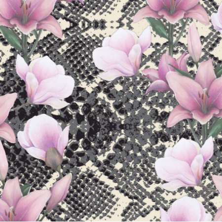 Fabric 18184 | snake'n'flowers