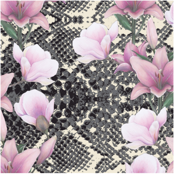 Tkanina 18184 | snake'n'flowers