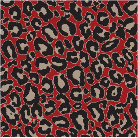 Fabric 18186 | jungle meow! red