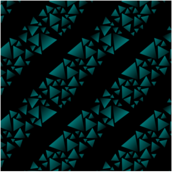 Tkanina 18270 | trójkąty - paski - na czarnym tle