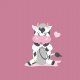 Tkanina 18498 | HAPPY COW - Pink