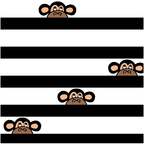 Fabric 18543 | Monkeys b/w Small