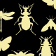 Tkanina 18754 | Bugs on black xl