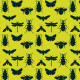 Tkanina 18756 | bugs on vivid green small