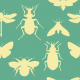 Tkanina 18758 | bugs on minty small